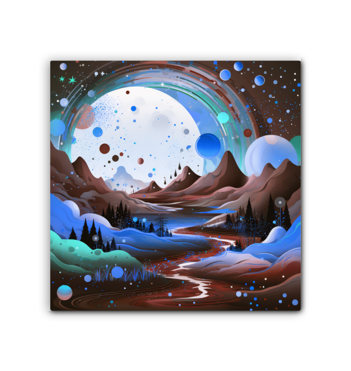 Whimsical Waterways River Landscape Canvas