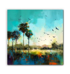 Sunset Over the Plains Canvas Wall Art