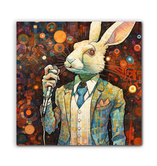 Bunny's Cozy Meadow Wrapped Canvas