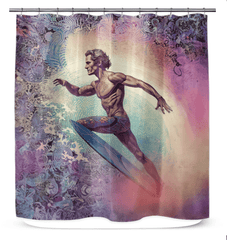 Surfer's Paradise Shower Curtain - Beyond T-shirts