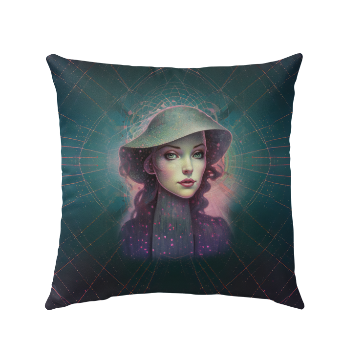 Floral Serenity Luxury Outdoor Pillow with elegant floral design.