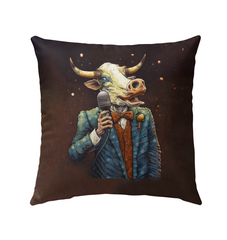 Cow's Serene Pasture Outdoor Pillow