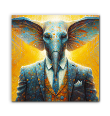 Elephant's Serene Oasis Wrapped Canvas