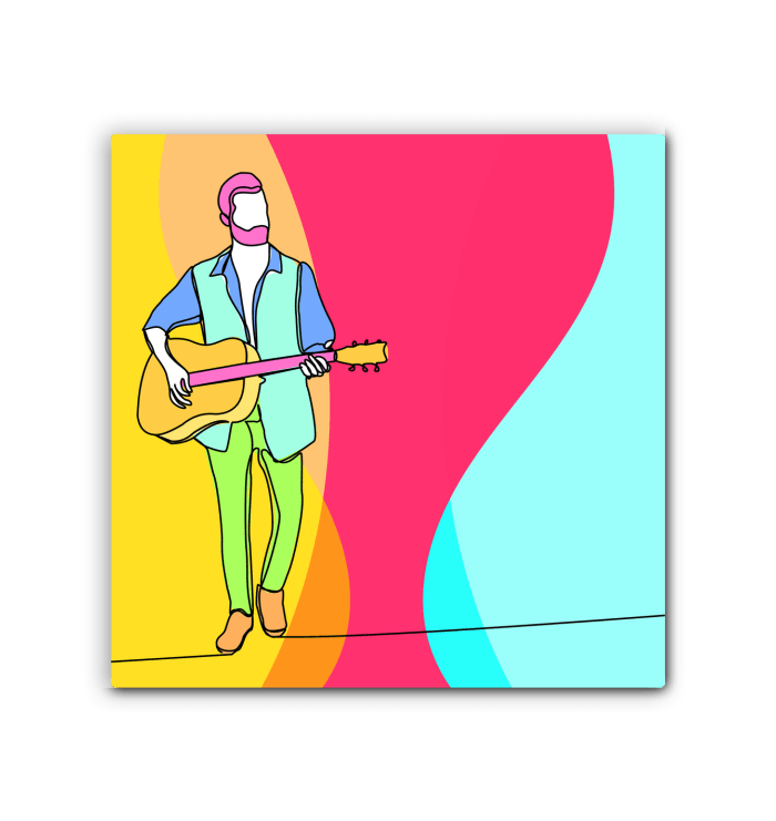 Boy Playing Guitar 2 Wrapped Canvas - Beyond T-shirts