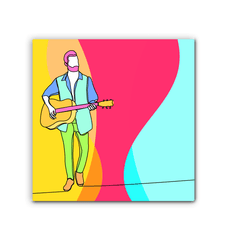 Boy Playing Guitar 2 Wrapped Canvas - Beyond T-shirts