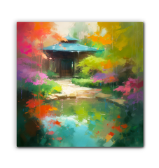 Lakeside Serenity Landscape Wrapped Canvas
