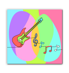 Guitar Line Art Wrapped Canvas - Beyond T-shirts