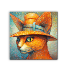 Sleeping cat on canvas wall art