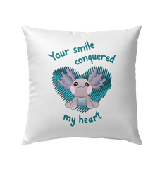 Your Smile Conquered My Heart Outdoor Pillow