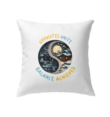 Peaceful Yin Yang pillow for indoor relaxation and balance.