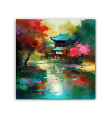 Sunset Serenity Landscape Wrapped Canvas