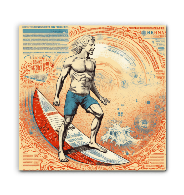 Sunset Surfer Wrapped Canvas - Beyond T-shirts