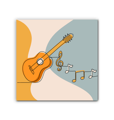 Guitar Line Art 3 Wrapped Canvas - Beyond T-shirts