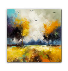 Tranquil Sunrise Landscape Wrapped Canvas