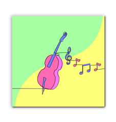 Violin Line Art 1 Wrapped Canvas - Beyond T-shirts