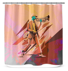 Fashionable Notes Bathroom Curtain - Beyond T-shirts