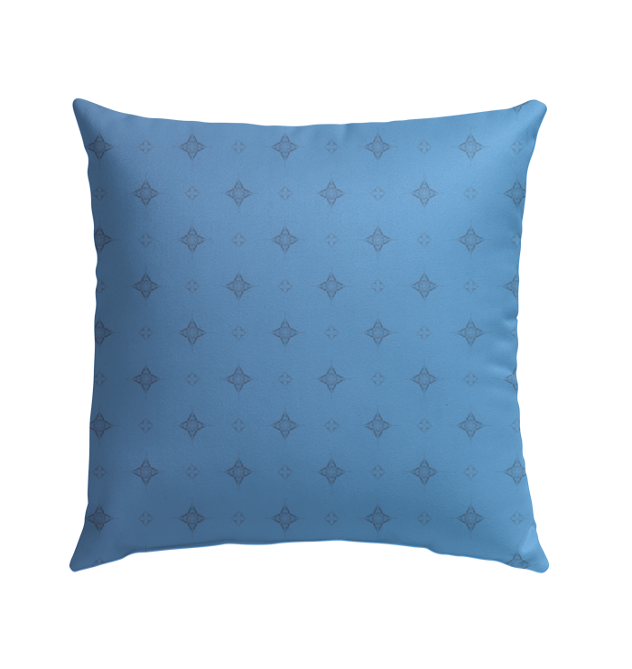 Weather-resistant Tranquil Pond Pillow with vibrant water-themed design