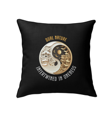 Ying Yang design indoor pillow for balance and flow.