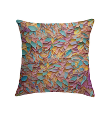 Artistic Kirigami waves pattern on cozy indoor pillow.