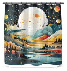 Mystical Misty Mountains Mountain Curtain