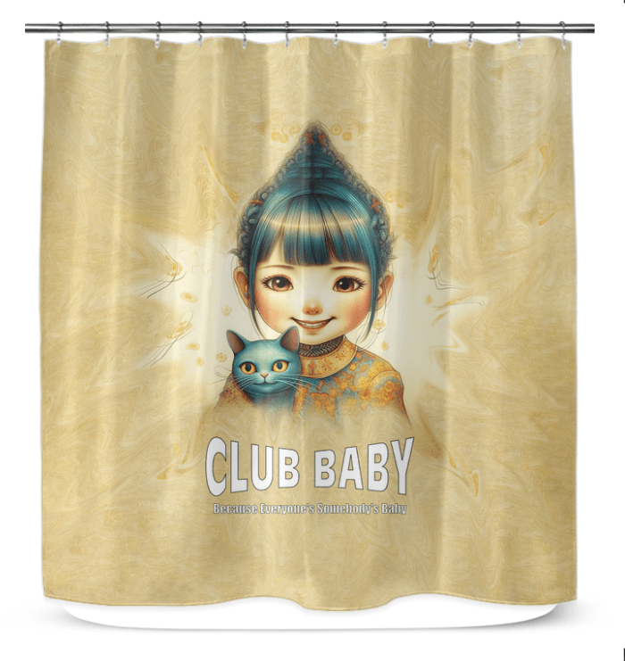 CB6-36 shower curtain displayed in modern bathroom setting