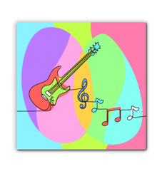 Guitar Line Art Wrapped Canvas - Beyond T-shirts