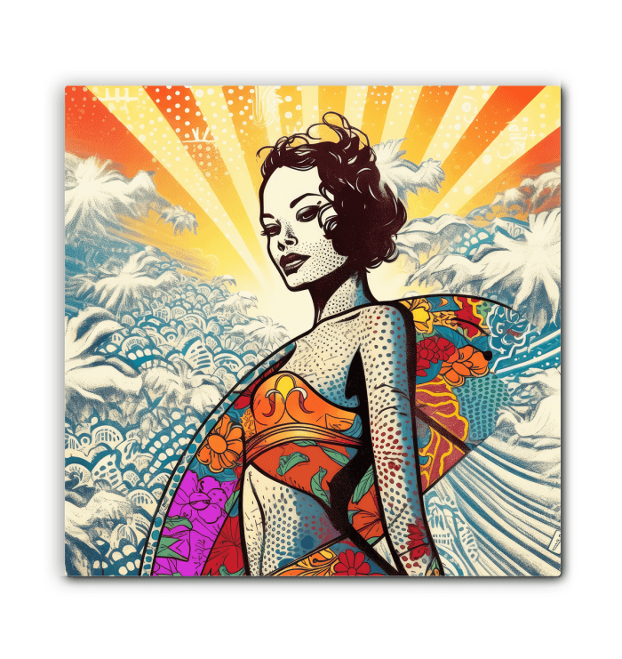 Lively ocean waves on Surfing 5 27 Wrapped Canvas
