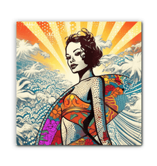 Lively ocean waves on Surfing 5 27 Wrapped Canvas