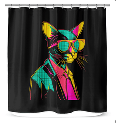Whimsical Cat Dreams Shower Curtain - Beyond T-shirts