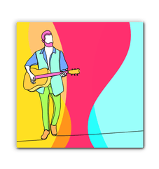 Boy Playing Guitar 2 Wrapped Canvas - Beyond T-shirts