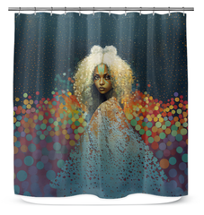 Enhance bathroom décor with Cosmic Connection Shower Curtain