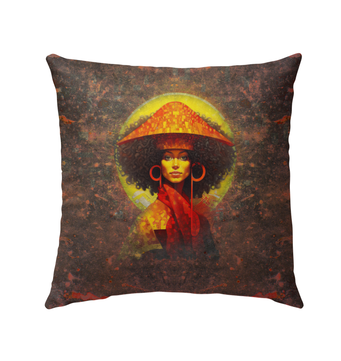 Old-fashioned decorative pillow for outdoor use