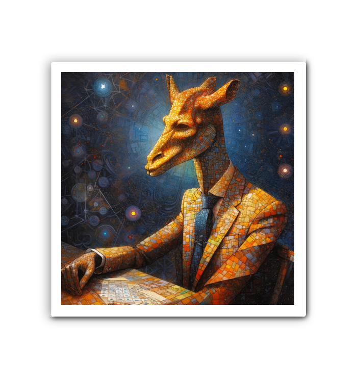Pig playing guitar on canvas.