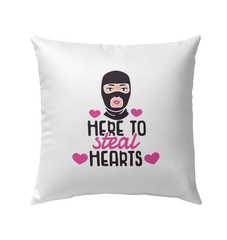 Here To Steal Hearts Outdoor Pillow