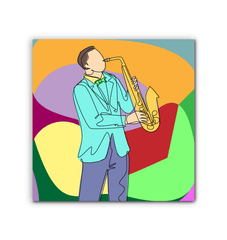 A Man Plays The Saxophone1 Wrapped Canvas - Beyond T-shirts