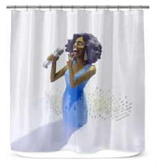 Vibrant Mystical Forest Kirigami Shower Curtain bringing a magical ambiance to bathroom