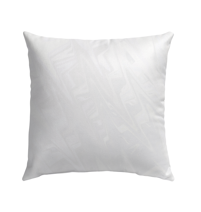 Elegant and durable Crisp Breeze outdoor pillow on patio furniture.