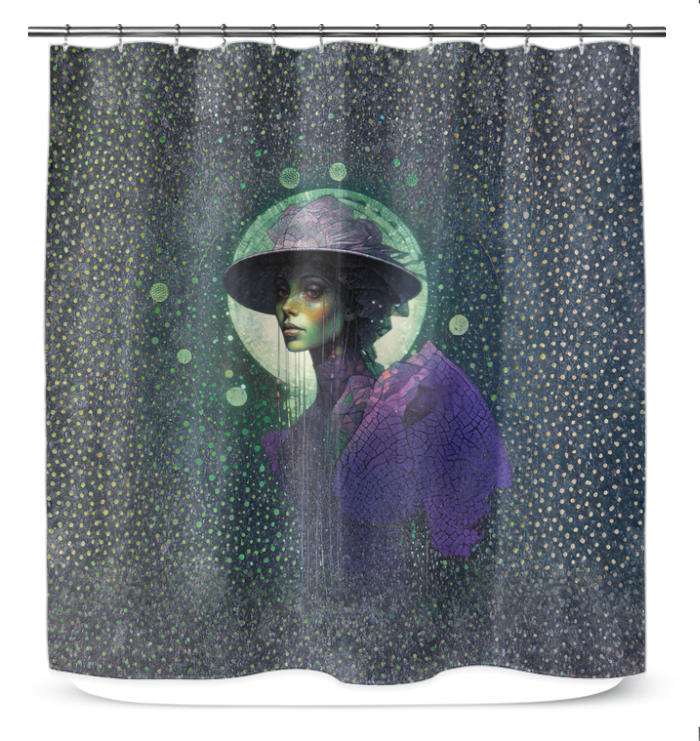 Close-up of Urban Chic Beyond Style Shower Curtain pattern.