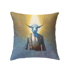 Living room with Majestic Buffalo Scene Indoor Pillow