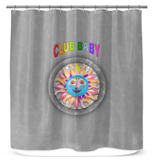 Close-up of Royal Carriage Journey Shower Curtain regal design.