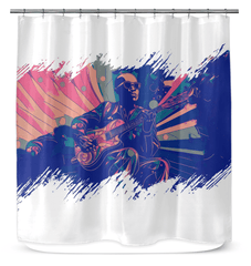 Fashionable Notes Bathroom Curtain - Beyond T-shirts