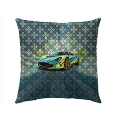 Blue Sedan Bliss Outdoor Pillow