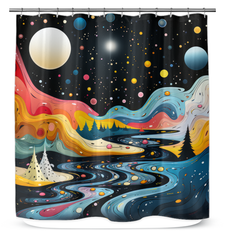 Majestic Misty Meadows Field Shower Curtain