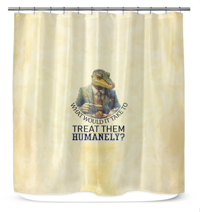 Luxurious Bathroom Curtain with Royal Creatures Design.