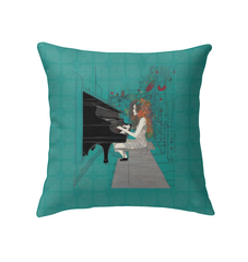 Stylish and comfortable Enchanted Meadow pillow in a modern living room setting.
