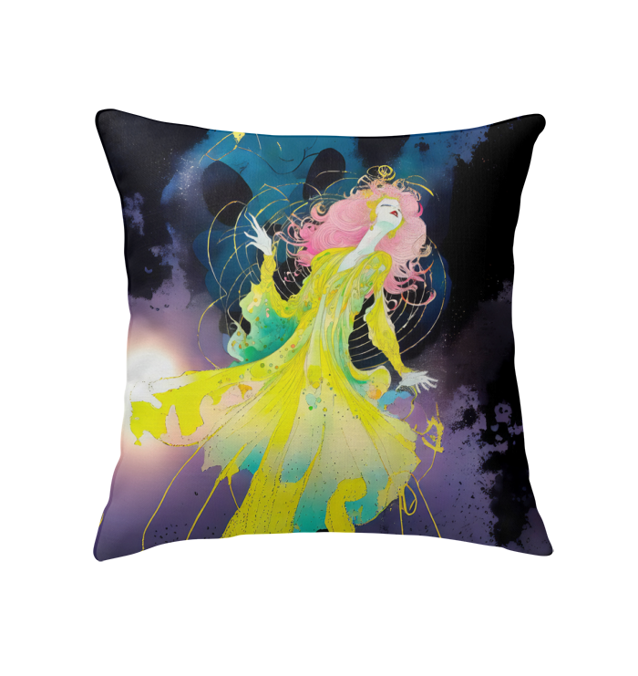 Meadow Magic Indoor Pillow on an elegant settee.