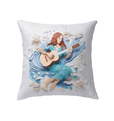 Stylish indoor pillow featuring Dragonfly Dreamscape artwork, perfect for adding a serene and artistic touch to living spaces.