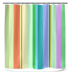 Elegant bathroom featuring the Coastal Chic Stripe Shower Curtain with nautical decor.