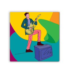 Guitar Player With A Combo Box1 Wrapped Canvas - Beyond T-shirts
