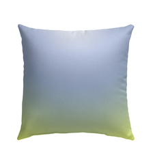 Close-up of Peaceful Pose Outdoor Pillow for yoga and meditation.